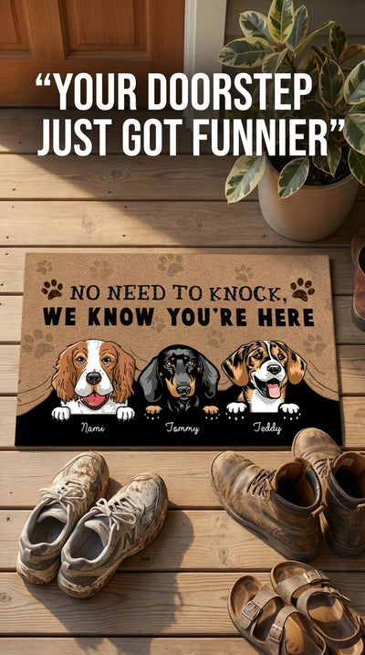 Dog Personalized Doormat, Personalized Gift for Dog Lovers, Dog Dad, Dog Mom - DM042PSre