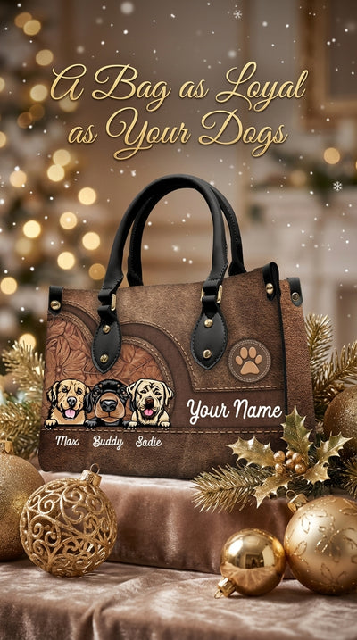 Dog Colorful Personalized Leather Handbag, Personalized Gift for Dog Lovers, Dog Dad, Dog Mom - LD016PS08