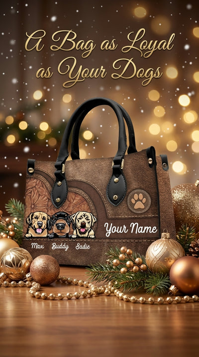 Dog Colorful Personalized Leather Handbag, Personalized Gift for Dog Lovers, Dog Dad, Dog Mom - LD016PS08