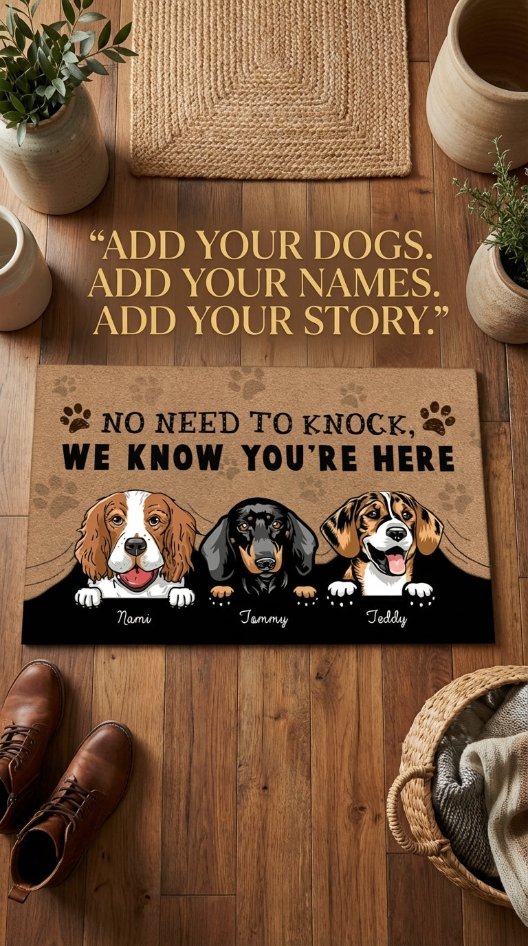 Dog Personalized Doormat, Personalized Gift for Dog Lovers, Dog Dad, Dog Mom - DM042PSre