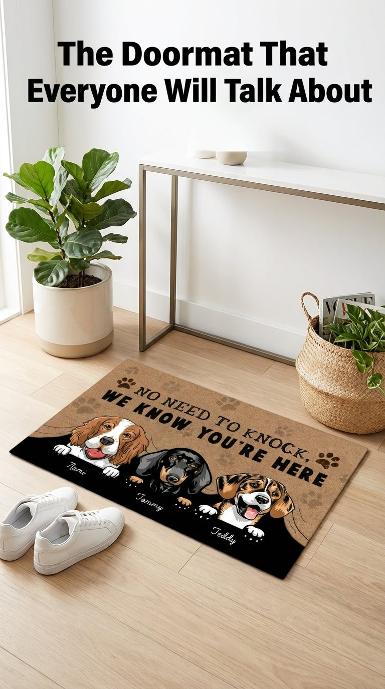 Dog Personalized Doormat, Personalized Gift for Dog Lovers, Dog Dad, Dog Mom - DM042PSre