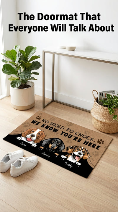 Dog Personalized Doormat, Personalized Gift for Dog Lovers, Dog Dad, Dog Mom - DM042PSre