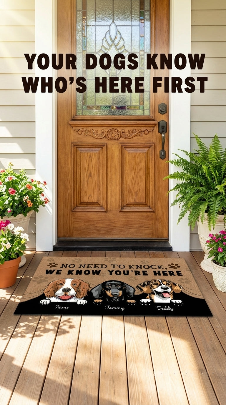 Dog Personalized Doormat, Personalized Gift for Dog Lovers, Dog Dad, Dog Mom - DM042PSre