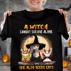 A Witch Cannot Survive Alone She Also Needs Cats Cat Personalized Shirt, Halloween Gift for Cat Lovers, Cat Mom, Cat Dad - TSB01PS02 - BMGifts