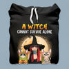 A Witch Cannot Survive Alone She Also Needs Cats Cat Personalized Shirt, Halloween Gift for Cat Lovers, Cat Mom, Cat Dad - TSB01PS02 - BMGifts