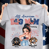 All American Dog Mom Dog Personalized Shirt, Personalized Gift for Dog Lovers, Dog Dad, Dog Mom - TSB57PS02 - BMGifts