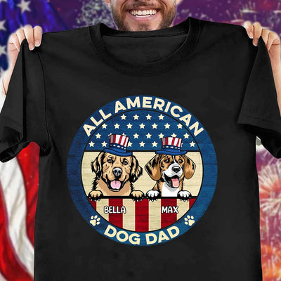 All American Dog Personalized Shirt, US Independence Day Gift for Dog Lovers, Dog Dad, Dog Mom - TS065PS14 - BMGifts