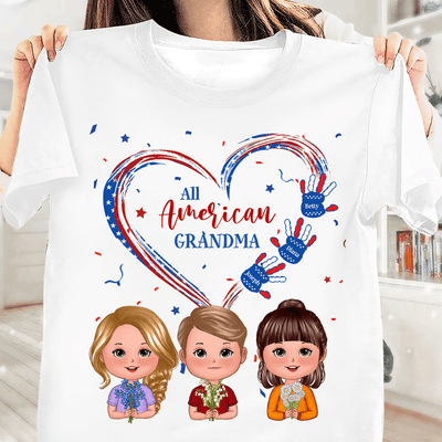 All American Grandma Grandma Personalized Shirt, US Independence Day Gift for Nana, Grandma, Grandmother, Grandparents - TSB65PS02 - BMGifts