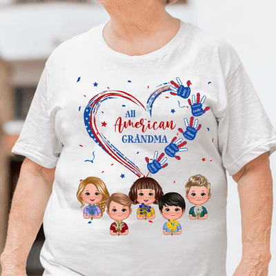 All American Grandma Grandma Personalized Shirt, US Independence Day Gift for Nana, Grandma, Grandmother, Grandparents - TSB65PS02 - BMGifts