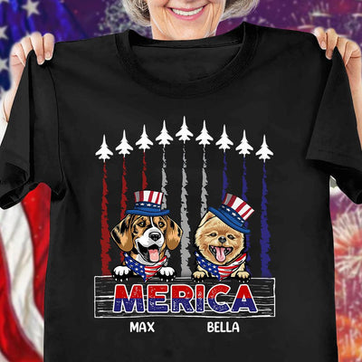 America Dog Personalized Shirt, US Independence Day Gift for Dog Lovers, Dog Dad, Dog Mom - TS068PS14 - BMGifts