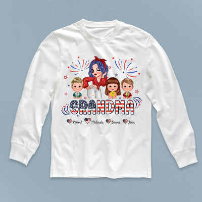 American Grandma Grandma Personalized Shirt, US Independence Day Gift for Nana, Grandma, Grandmother, Grandparents - TS965PS01 - BMGifts