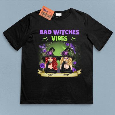 Bad Witches Vibes Bestie Personalized Shirt, Halloween Gift for Besties, Sisters, Best Friends, Siblings - TSB28PS02 - BMGifts