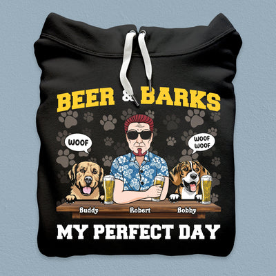 Beer And Barks My Perfect Day Dog Personalized Shirt, Personalized Gift for Dog Lovers, Dog Dad, Dog Mom - TSB94PS02 - BMGifts