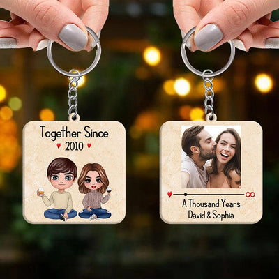 Being Perfect Couple Together Couple Personalized Acrylic Keychain, Personalized Gift for Couples, Husband, Wife, Parents, Lovers - AK002PS01 - BMGifts