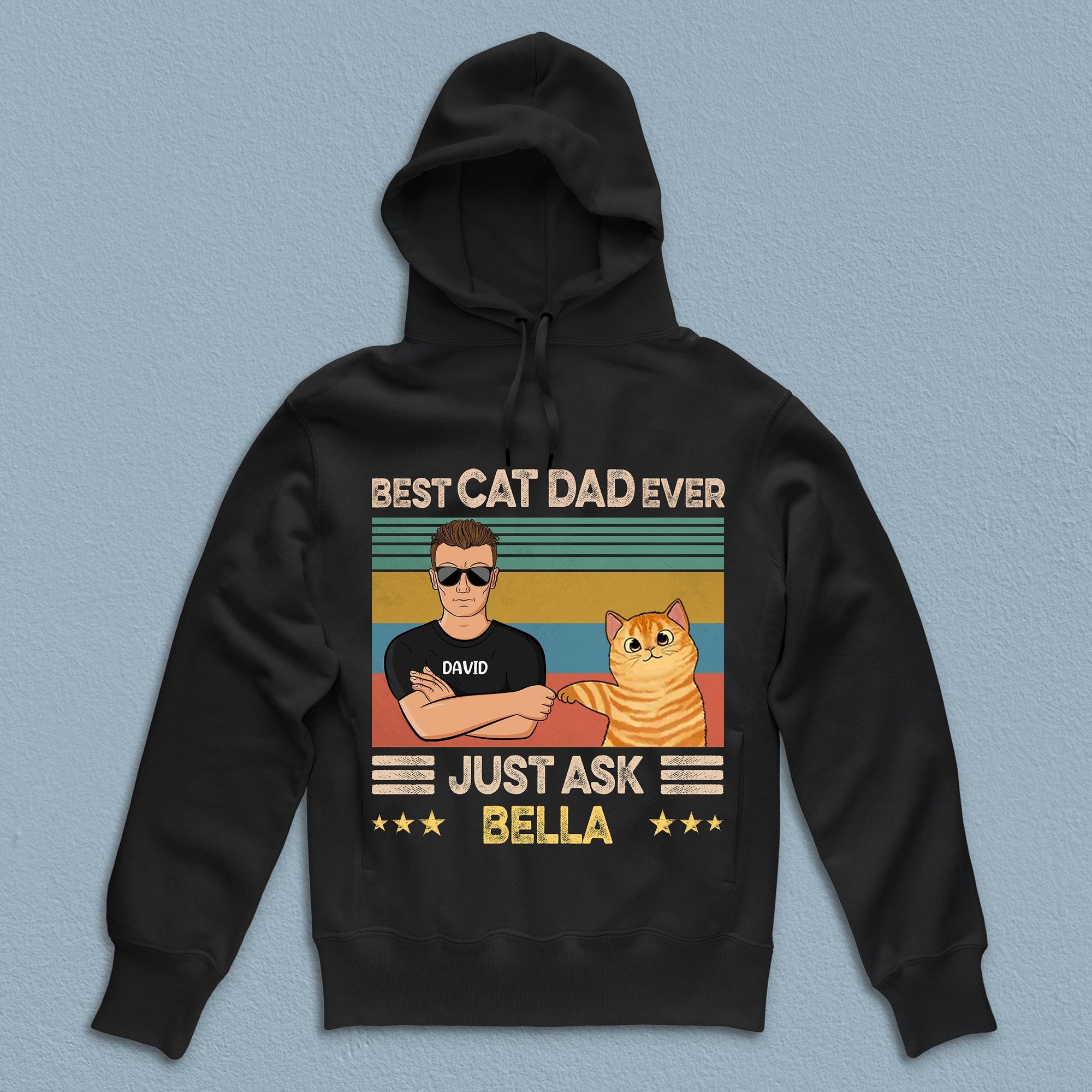 Best Cat Dad Ever Cat Personalized Shirt, Personalized Father's Day Gift for Cat Lovers, Cat Dad - TS867PS01 - BMGifts