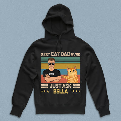 Best Cat Dad Ever Cat Personalized Shirt, Personalized Father's Day Gift for Cat Lovers, Cat Dad - TS867PS01 - BMGifts