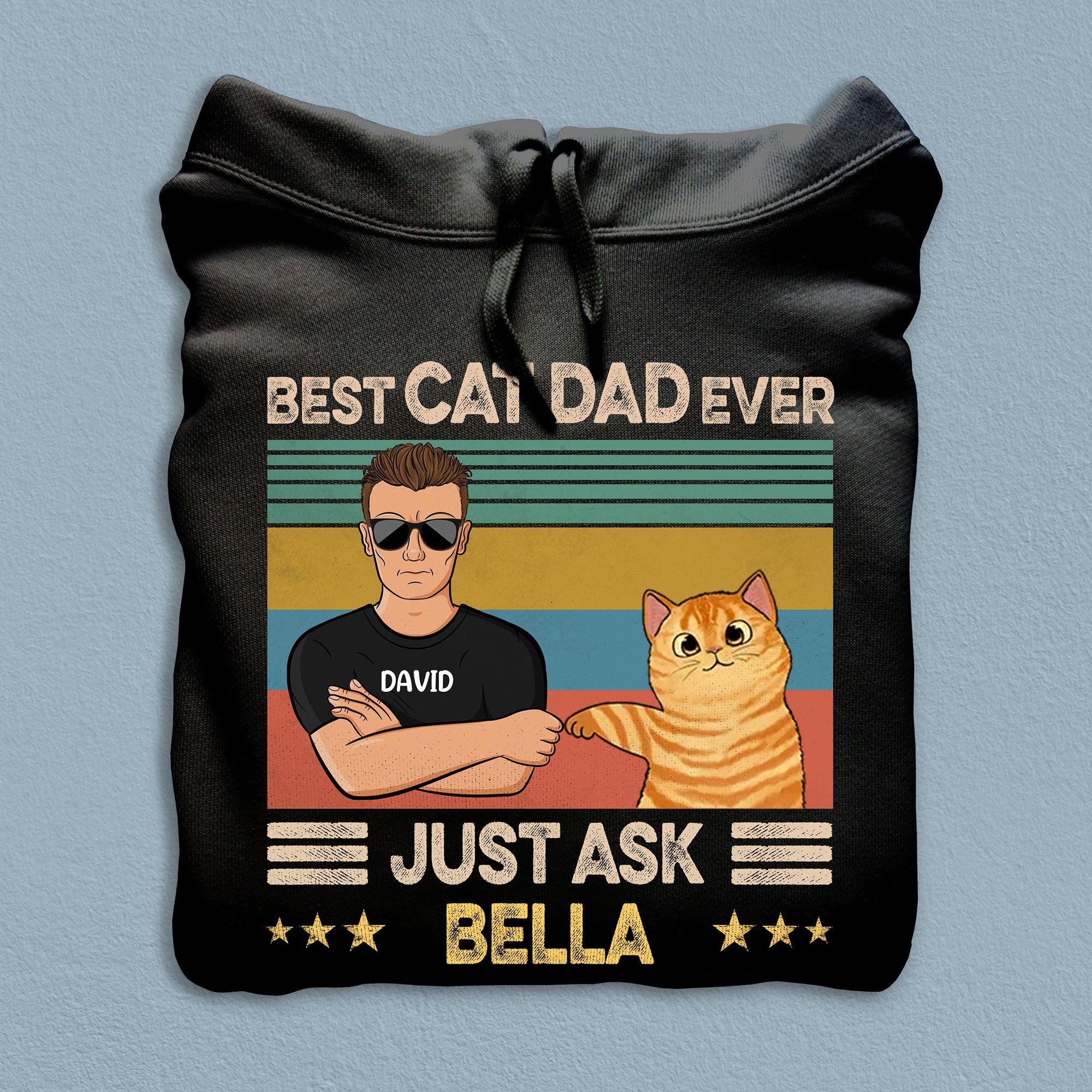 Best Cat Dad Ever Cat Personalized Shirt, Personalized Father's Day Gift for Cat Lovers, Cat Dad - TS867PS01 - BMGifts