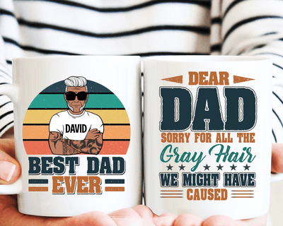 Best Dad Ever Father Personalized Mug, Father’s Day Gift for Dad, Papa, Parents, Father, Grandfather - MG140PS02 - BMGifts