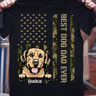 Best Dog Dad Ever Dog Personalized T-shirt, Personalized Father's Day Gift for Dog Lovers, Dog Dad - TS026PS15 - BMGifts