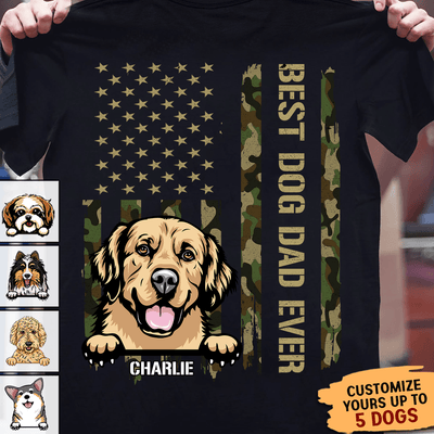 Best Dog Dad Ever Dog Personalized T-shirt, Personalized Father's Day Gift for Dog Lovers, Dog Dad - TS026PS15 - BMGifts