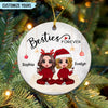 Besties Forever Bestie Personalized Round Ornament, Christmas Gift for Besties, Sisters, Best Friends, Siblings - RO067PS01 - BMGifts