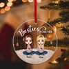 Besties Forever Personalized Custom Shaped Acrylic Ornament, Christmas Gift for Besties, Sisters, Best Friends, Siblings - SA001PS02 - BMGifts