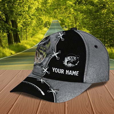 Big Fish Silver And Black Color Fishing Personalized Classic Cap, Personalized Gift for Fishing Lovers - CP133Ps02 - BMGifts