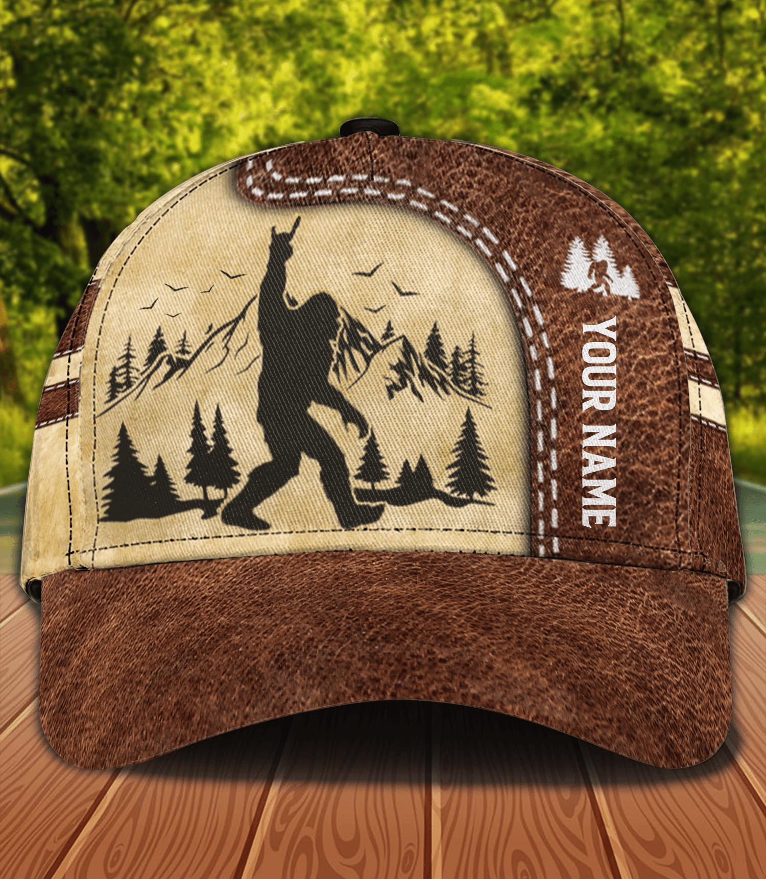 Bigfoot With Mountain Bigfoot Personalized Classic Cap, Personalized Gift for Bigfoot - CP033PS14 - BMGifts