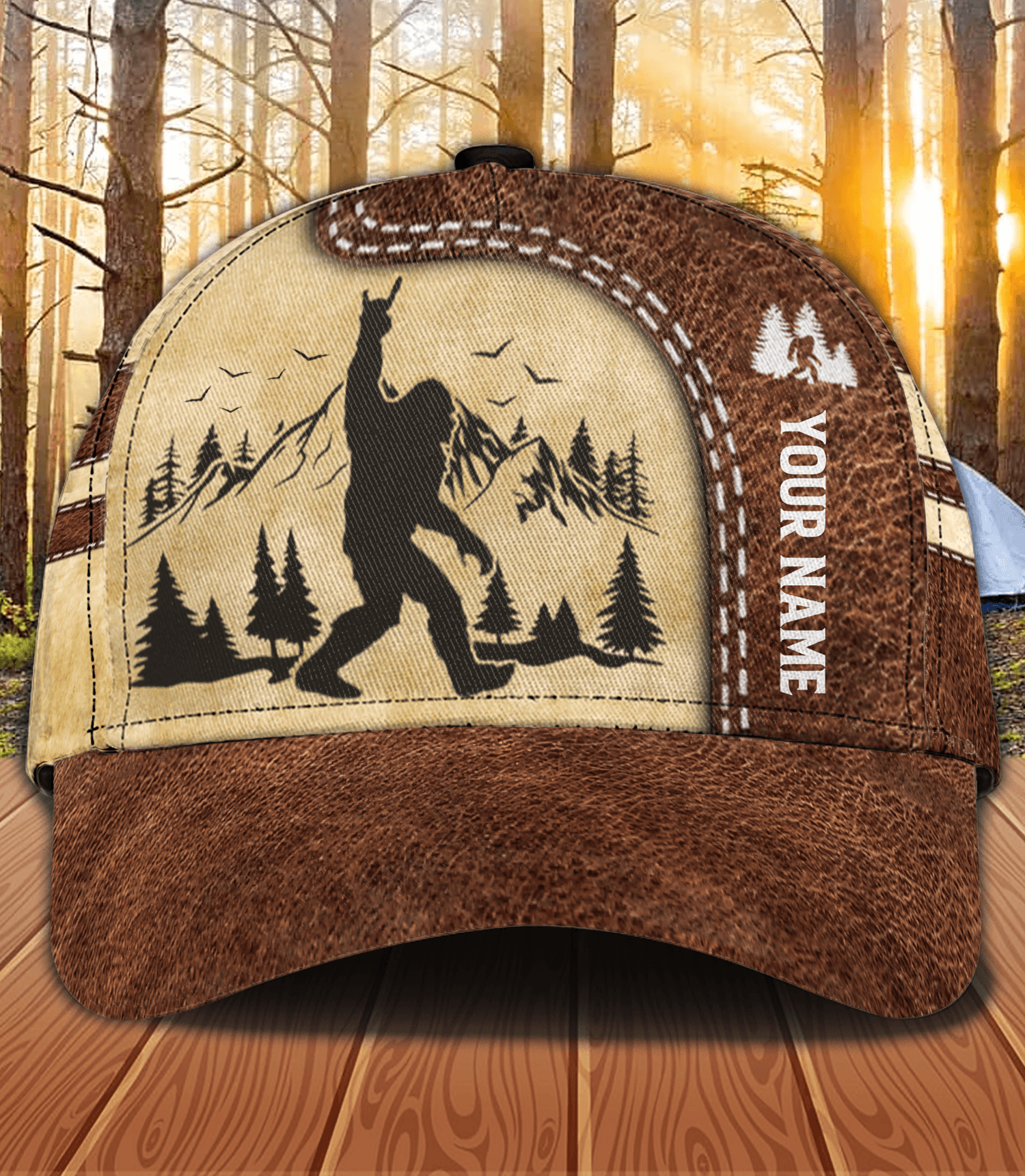 Bigfoot With Mountain Bigfoot Personalized Classic Cap, Personalized Gift for Bigfoot - CP033PS14 - BMGifts