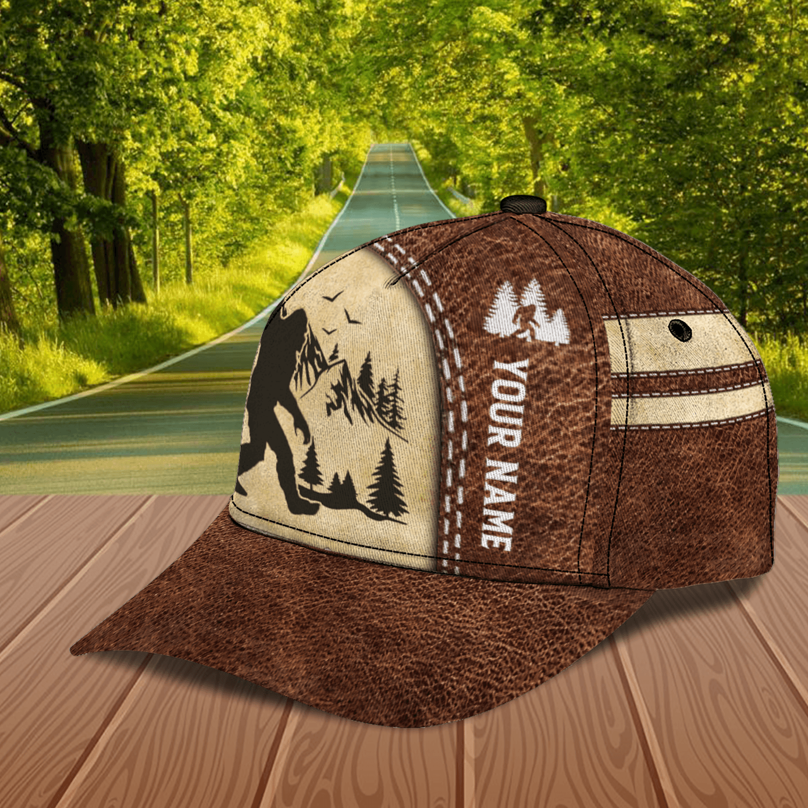 Bigfoot With Mountain Bigfoot Personalized Classic Cap, Personalized Gift for Bigfoot - CP033PS14 - BMGifts