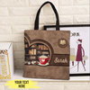 Bookshelf With Cup Of Tea Reading Personalized All Over Tote Bag, Personalized Gift for Reading Lovers - TO028PS14 - BMGifts
