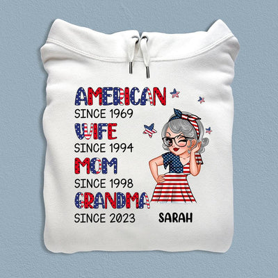 Born To Be An American Legend Grandma Personalized Shirt, US Independence Day Gift for Nana, Grandma, Grandmother, Grandparents - TS974PS01 - BMGifts