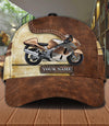 Brown Color Motorcyle Personalized Classic Cap, Personalized Gift for Motorcycle Lovers, Motorcycle Riders - CP139PS02 - BMGifts