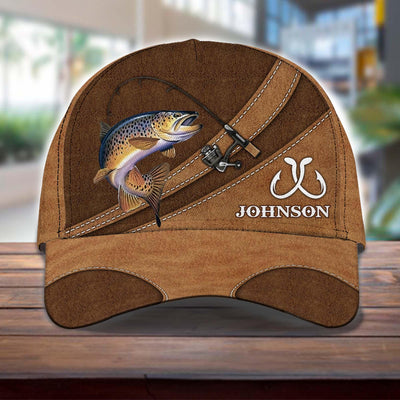 Brown Fishing Personalized Classic Cap, Personalized Gift for Fishing Lovers - CP122PS01 - BMGifts