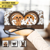 Brown Heart Shape Dog Personalized Clutch Purse, Personalized Gift for Dog Lovers, Dog Dad, Dog Mom - PU024PS14 - BMGifts