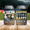 Camping Is Our Happy Place Personalized Koozies, Personalized Gift for Camping Lovers - KZ008PS05 - BMGifts