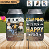 Camping Is Our Happy Place Personalized Koozies, Personalized Gift for Camping Lovers - KZ008PS05 - BMGifts