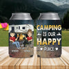 Camping Is Our Happy Place Personalized Koozies, Personalized Gift for Camping Lovers - KZ008PS05 - BMGifts