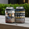 Camping Is Our Happy Place Personalized Koozies, Personalized Gift for Camping Lovers - KZ008PS05 - BMGifts