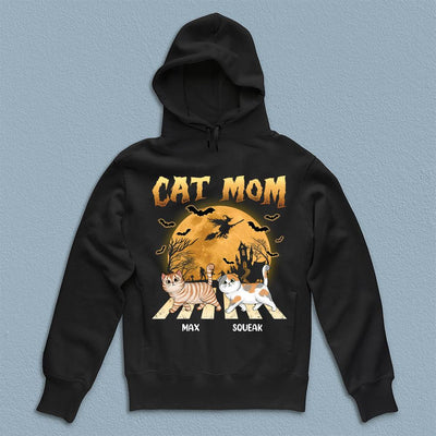 Cat Mom Cat Personalized T-shirt, Personalized Halloween Gift for Cat Lovers, Cat Dad, Cat Mom - TS068PS15 - BMGifts