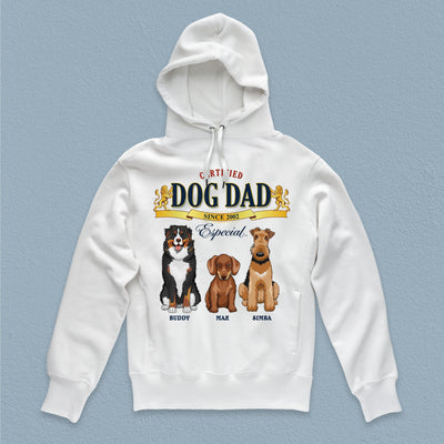 Certified Dog Dad Dog Personalized T-shirt, Personalized Gift for Dog Lovers, Dog Dad, Dog Mom - TS072PS15 - BMGifts