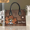 Cute Dogs With Maple Dog Personalized Leather Handbag, Personalized Gift for Dog Lovers, Dog Dad, Dog Mom - LD049PS01 - BMGifts