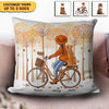 Cycling With Dogs Dog Personalized Linen Pillow, Personalized Mother's Day Gift for Dog Lover, Dog Mom - PL056PS01 - BMGifts
