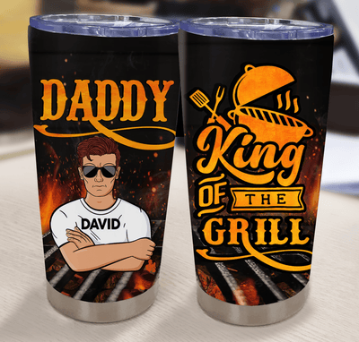 Daddy King Of The Grill Father Personalized Tumbler, Father’s Day Gift for Dad, Papa, Parents, Father, Grandfather - TB117PS02 - BMGifts