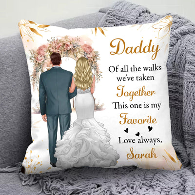 Daddy, This Walk Is My Favorite Father Personalized Linen Pillow, Personalized Mother's Day Gift for Dad, Papa, Parents, Father, Grandfather - PL054PS01 - BMGifts