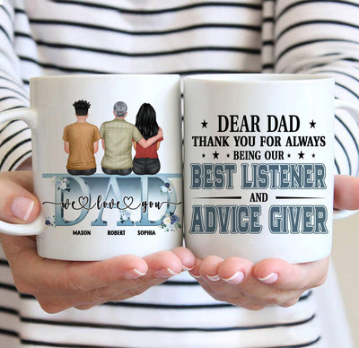 Dear Dad Father Personalized Mug, Father’s Day Gift for Dad, Papa, Parents, Father, Grandfather - MG136PS02 - BMGifts
