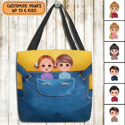 Denim Grandma Personalized All Over Tote Bag, Personalized Gift for Nana, Grandma, Grandmother, Grandparents - TO212PS02 - BMGifts