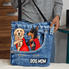 Denim Pocket Dog Personalized All Over Tote Bag, Mother’s Day Gift for Dog Lovers, Dog Dad, Dog Mom - TO189PS02 - BMGifts