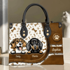 Dog Brown Bone Personalized Leather Handbag, Personalized Gift for Dog Lovers, Dog Dad, Dog Mom - LD111PS05 - BMGifts