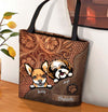 Dog Brown Personalized All Over Tote Bag, Personalized Gift for Dog Lovers, Dog Dad, Dog Mom - TO224PS05 - BMGifts